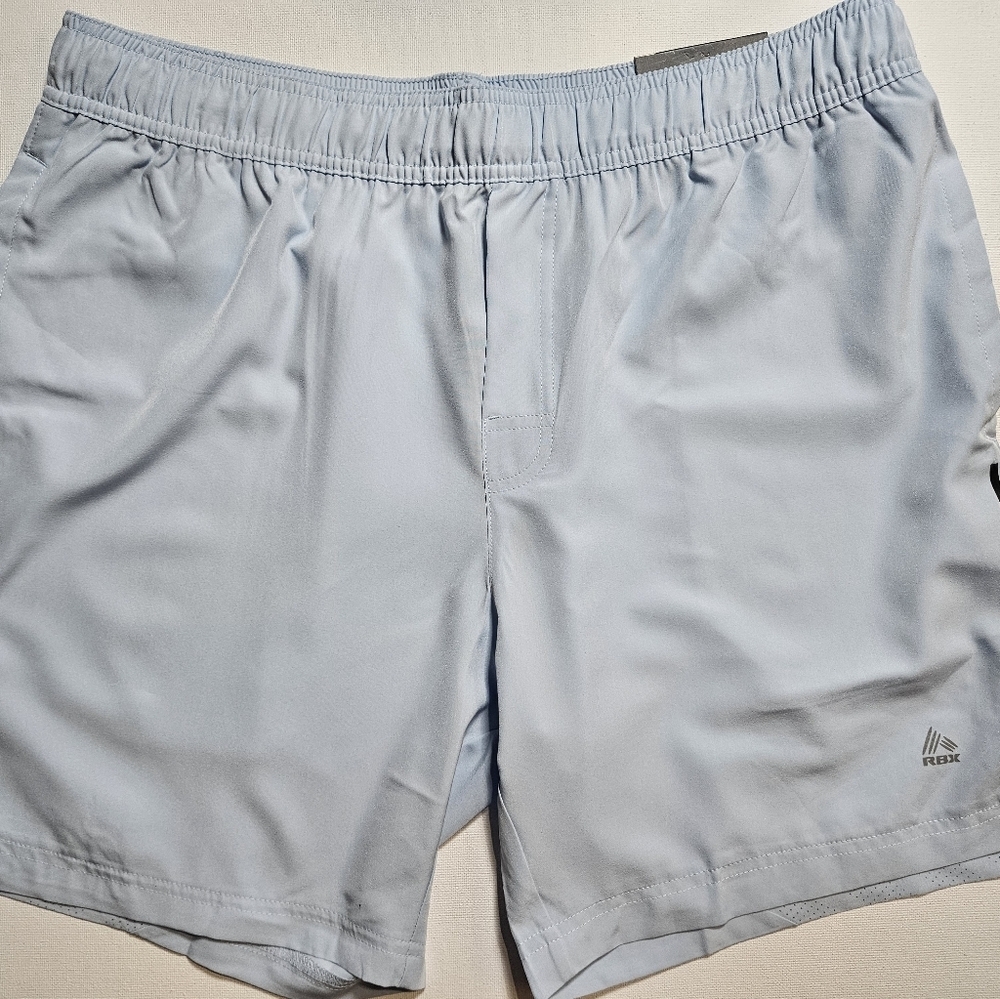 Light Blue Shorts RBX Mens XL Performance Training Activewear Sport Beachy NEW - Picture 4 of 10
